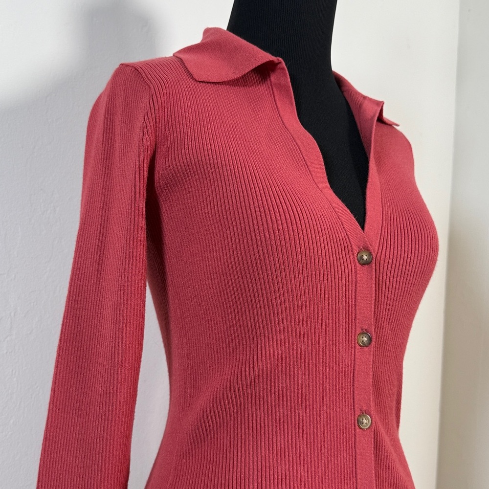 INTERMIX Ribbed Button-Up Cardigan P (XS) - Picture 2 of 6